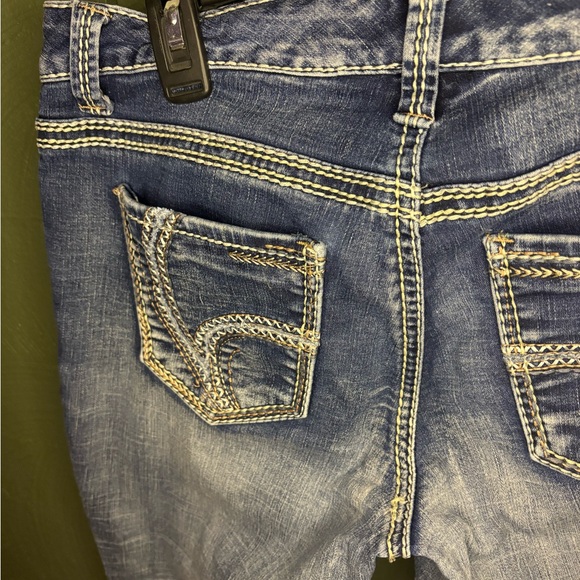 Ariya Distressed Embellished Jeans Sz 7/8 Skinny, Stretchy Y2K low rise - Picture 12 of 12